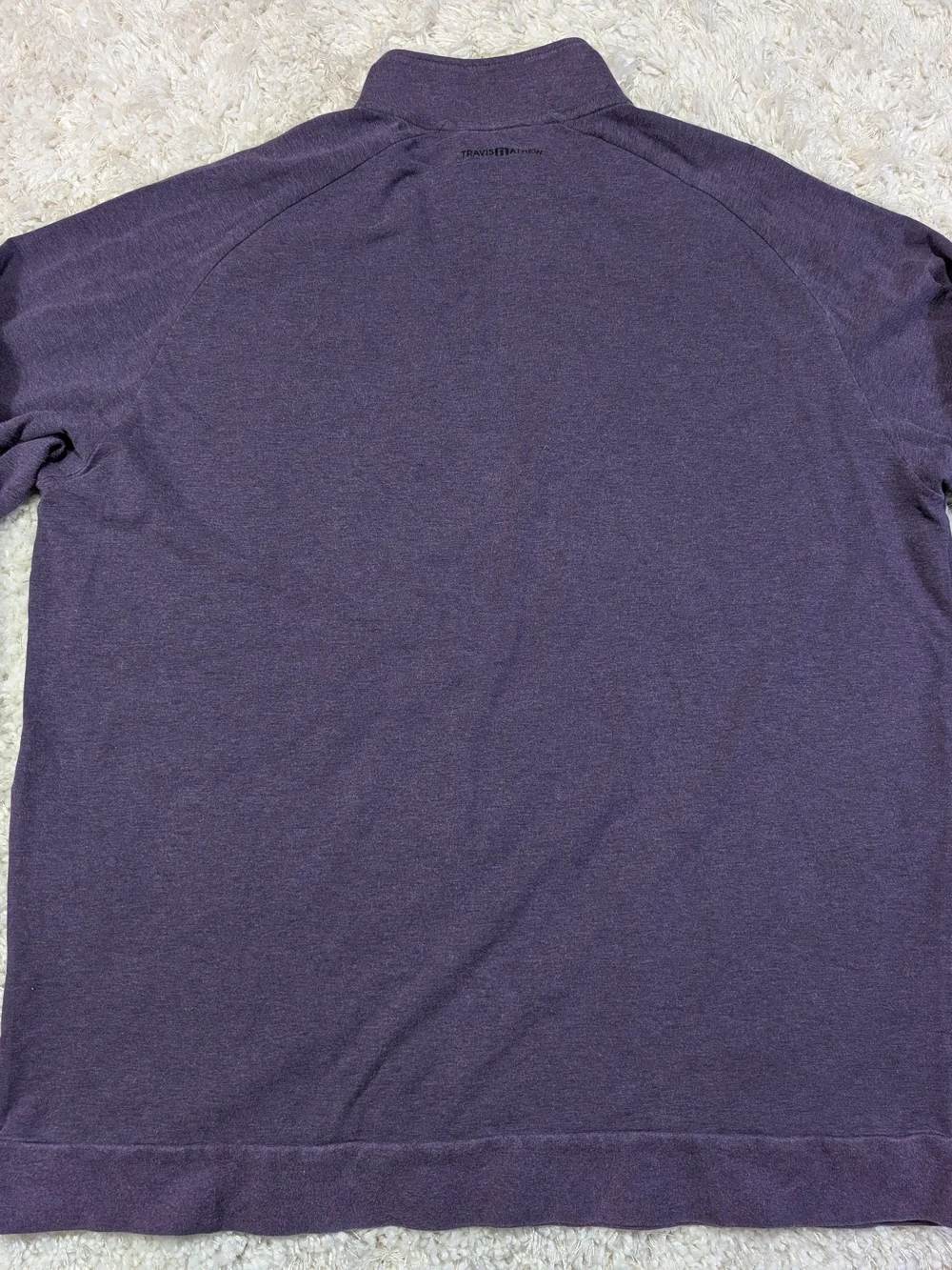 Travis Mathew Purple Half-Zip Pullover with Black Logo